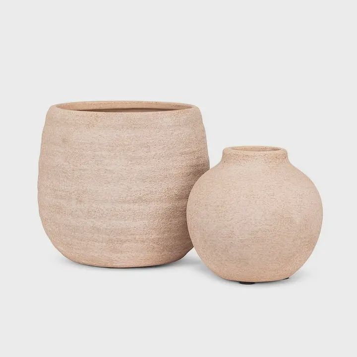 Coarse Textured Vase, Colour: Beige, Size: 4"