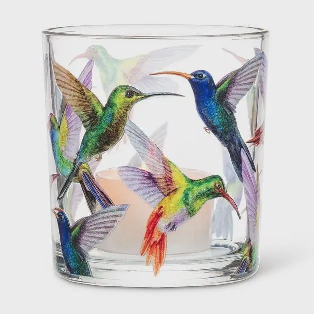 Spring Pattern Glass Votive Holders