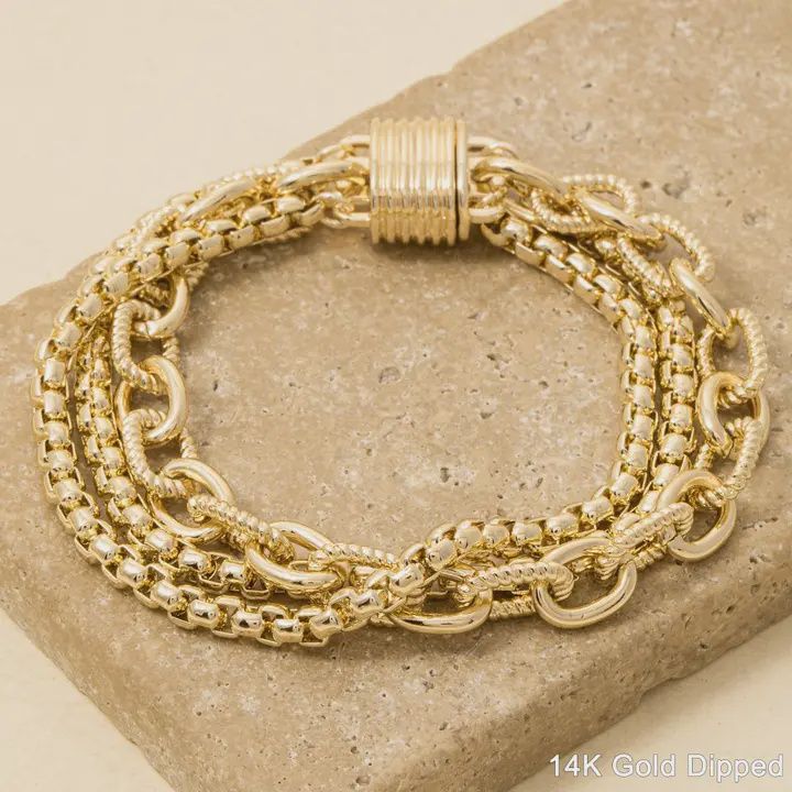 Mixed Metal Chunky Bracelets