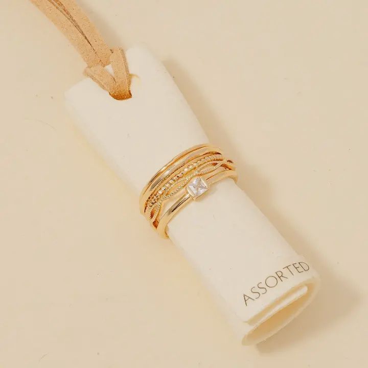 Mixed 5 Piece Band Rings