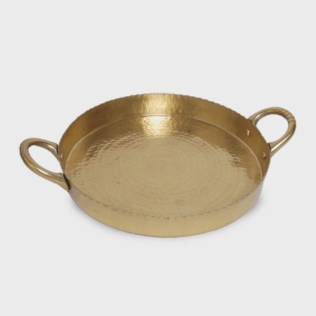 Gilded Hammered Handle Tray
