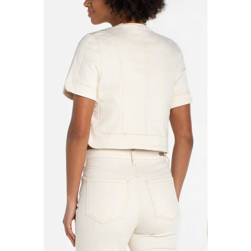 Liverpool Desert Dunes Collarless Short Sleeve Cropped Jacket