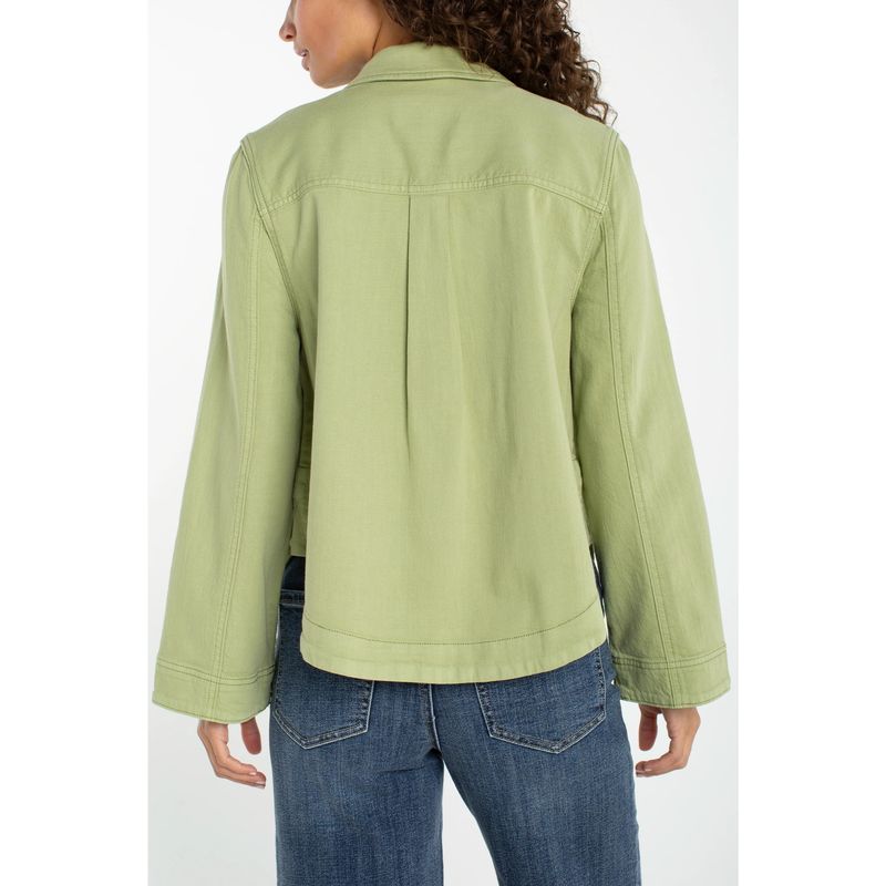 Liverpool Lotus Green High Low Denim Shacket