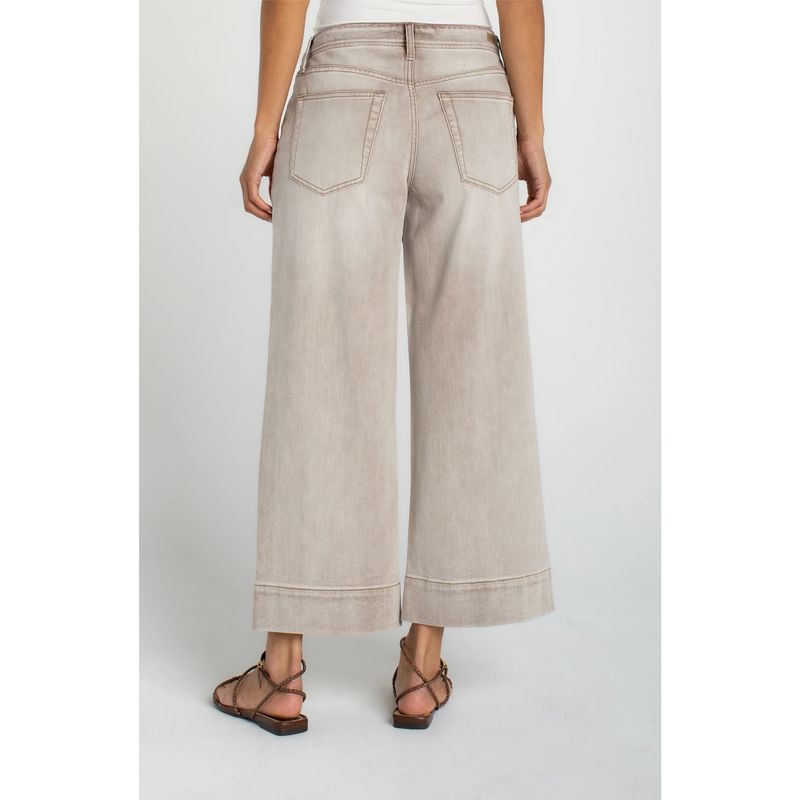 Liverpool Weekender Crop Wide Leg Antique-Khaki Jean