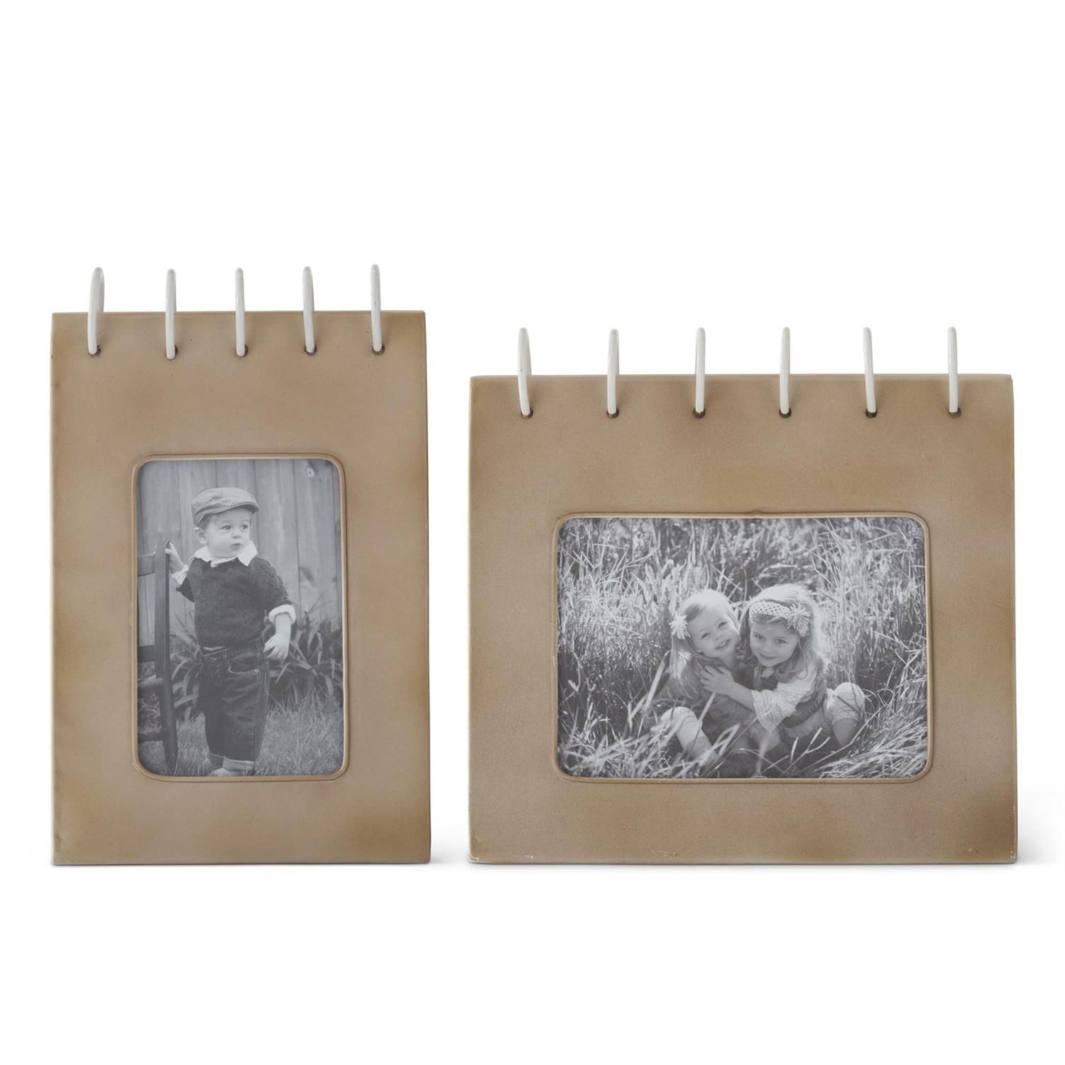 Taupe Faux Spiral Notebook Photo Frame