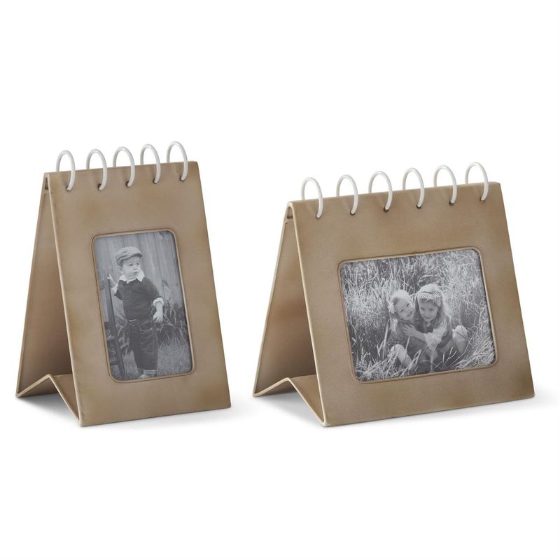 Taupe Faux Spiral Notebook Photo Frame