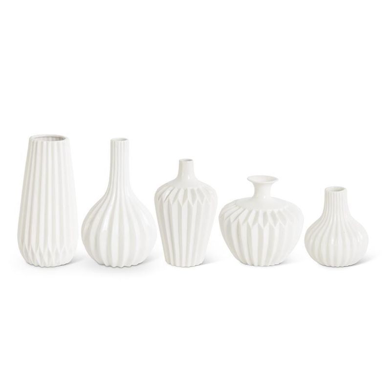 White Porcelain Accordion Vase