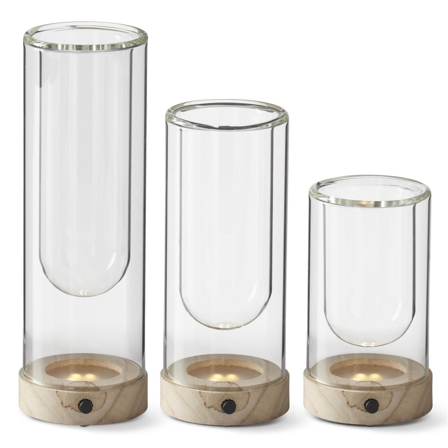 Clear Glass LED Cloche Vase