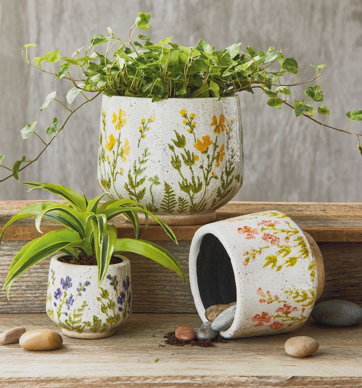 Wild Flower Footed Planter
