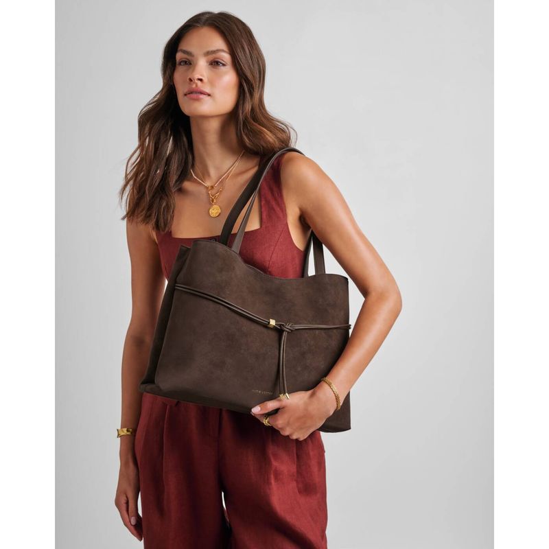 Katie Loxton Bitter Chocolate Suedette Lori Tote Bag