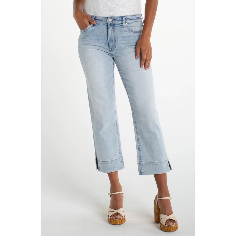 Liverpool Kennedy Straight Breakwater Crop Wide Hem Jean