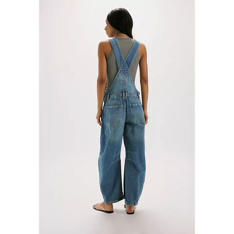 Free People Good Luck Ultra Light Beam Barrel Overalls