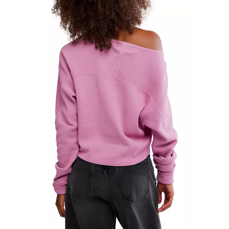 Free People Jess Long Sleeve Waffle Knit Tee