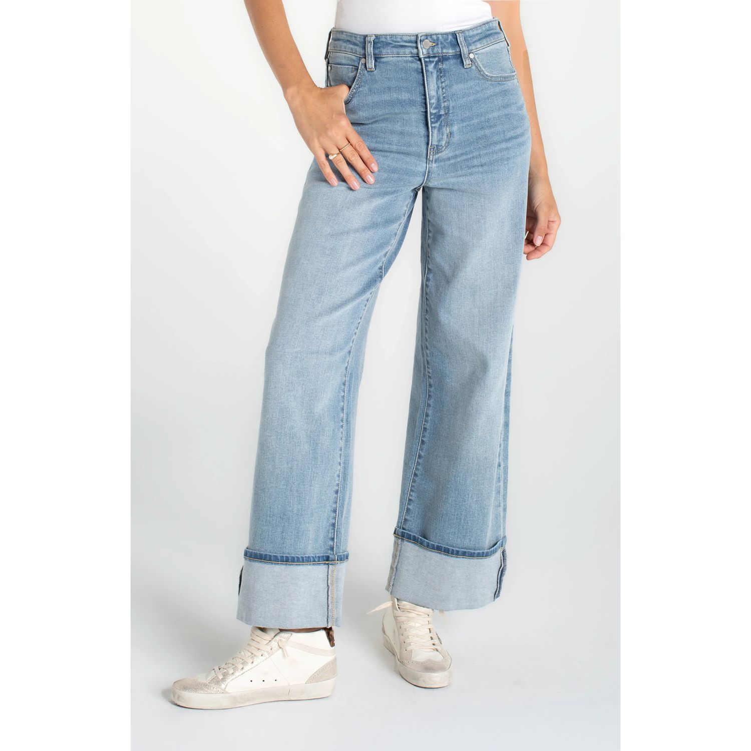 Liverpool Morgan Rincon Beach High Rise Cuffed Wide Leg Jeans
