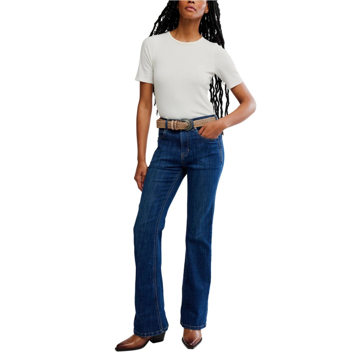 We The Free Aegean Double Knot High-Rise Straight Bootcut Jeans