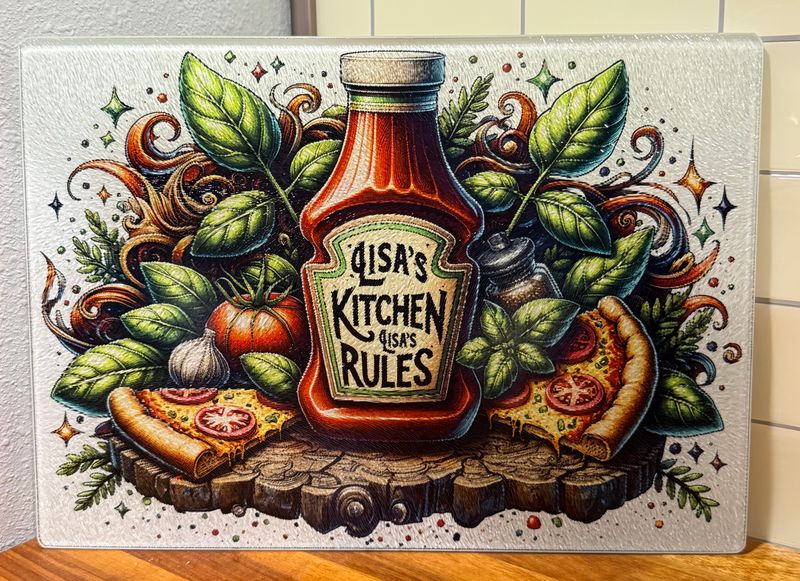 Tempered Glass Cutting Board - Personalized