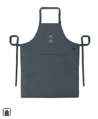 A1T Unisex Bib Apron Gray. Front Pocket. In 1 Size.