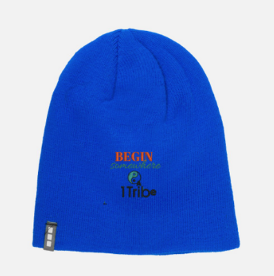A1T™ Knitted Beanie hat Blue. Stay warm and in style.