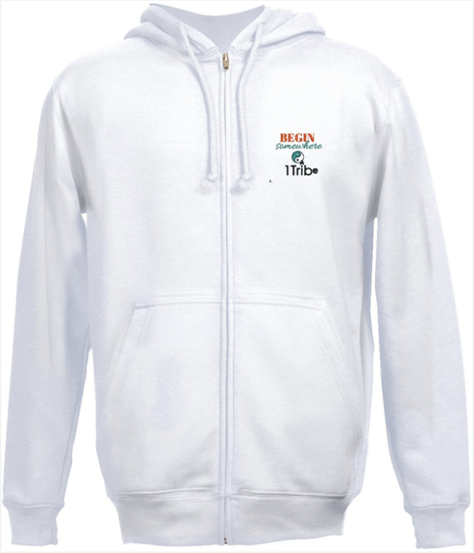Full-Zip Hooded Sweatshirt 002a White