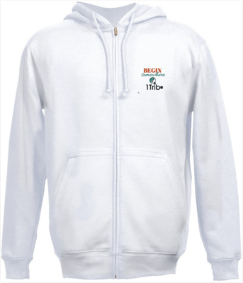 Full-Zip Hooded Sweatshirt 002a White