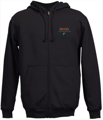 Full-Zip Hooded Sweatshirt 001 black