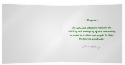 Kwanzaa Celebration card.  Day 5 (Nia) means Purpose.