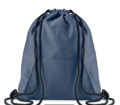 Pull-string Soft Denim PE-style backpack.