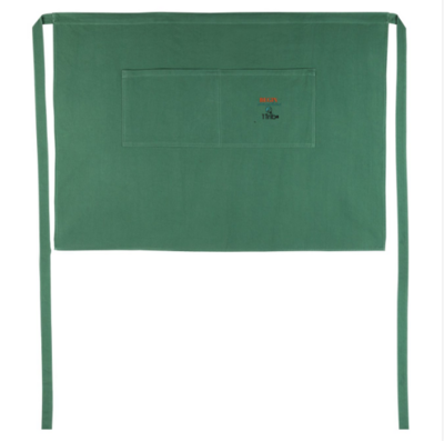 A1T unisex apron tie waist. Large pocket. In Green.