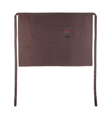 A1T unisex apron tie waist. Large pocket. In Brown.