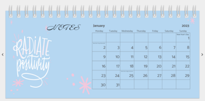 Desk Calendars. Functional compact desk size. Self-standing.