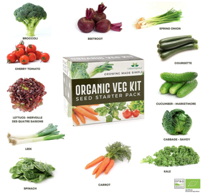 Organic Veg Kit - Grow Your Organic Vegetables - 12 Seed Varieties