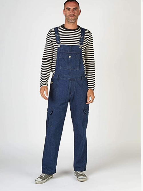 Men Cargo Pocket Dungarees - Indigo