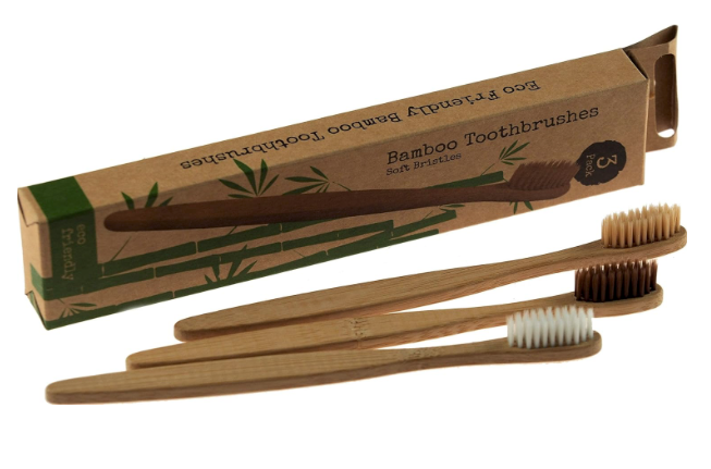 Eco-Friendly Bamboo Toothbrushes x3