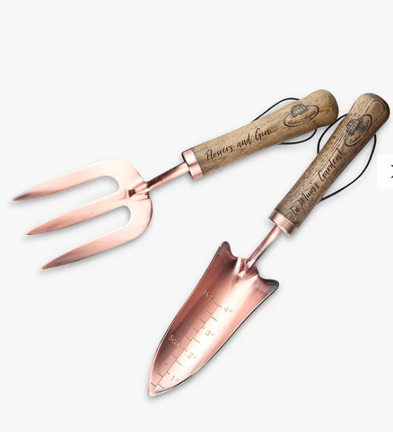Personalised Copper Trowel and fork Set