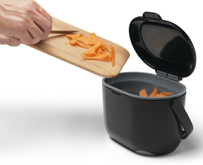 Kitchen Compost Caddy, Black/Grey, Capacity	2.5 litres
