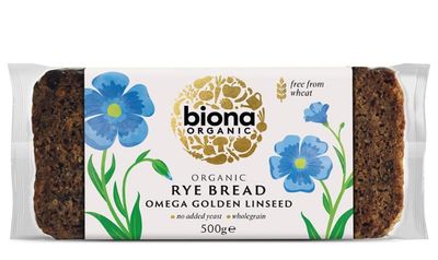 Biona's Organic Rye Bread, featuring Organic Golden Linseed