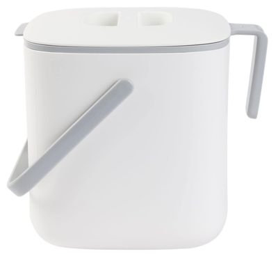 Kitchen Compost Bin - Easy Clean Food Waste Bin (2.6 L) - White