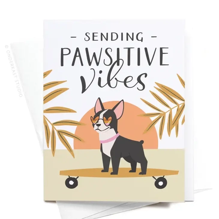Sending Pawsitive Vibes Dog Greeting Card