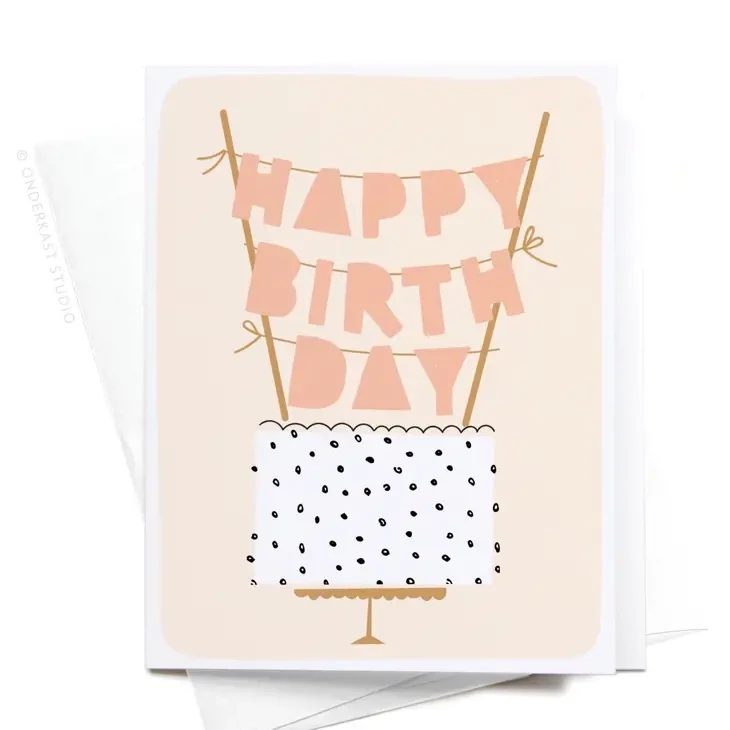Happy Birthday Cake Topper Greeting Card
