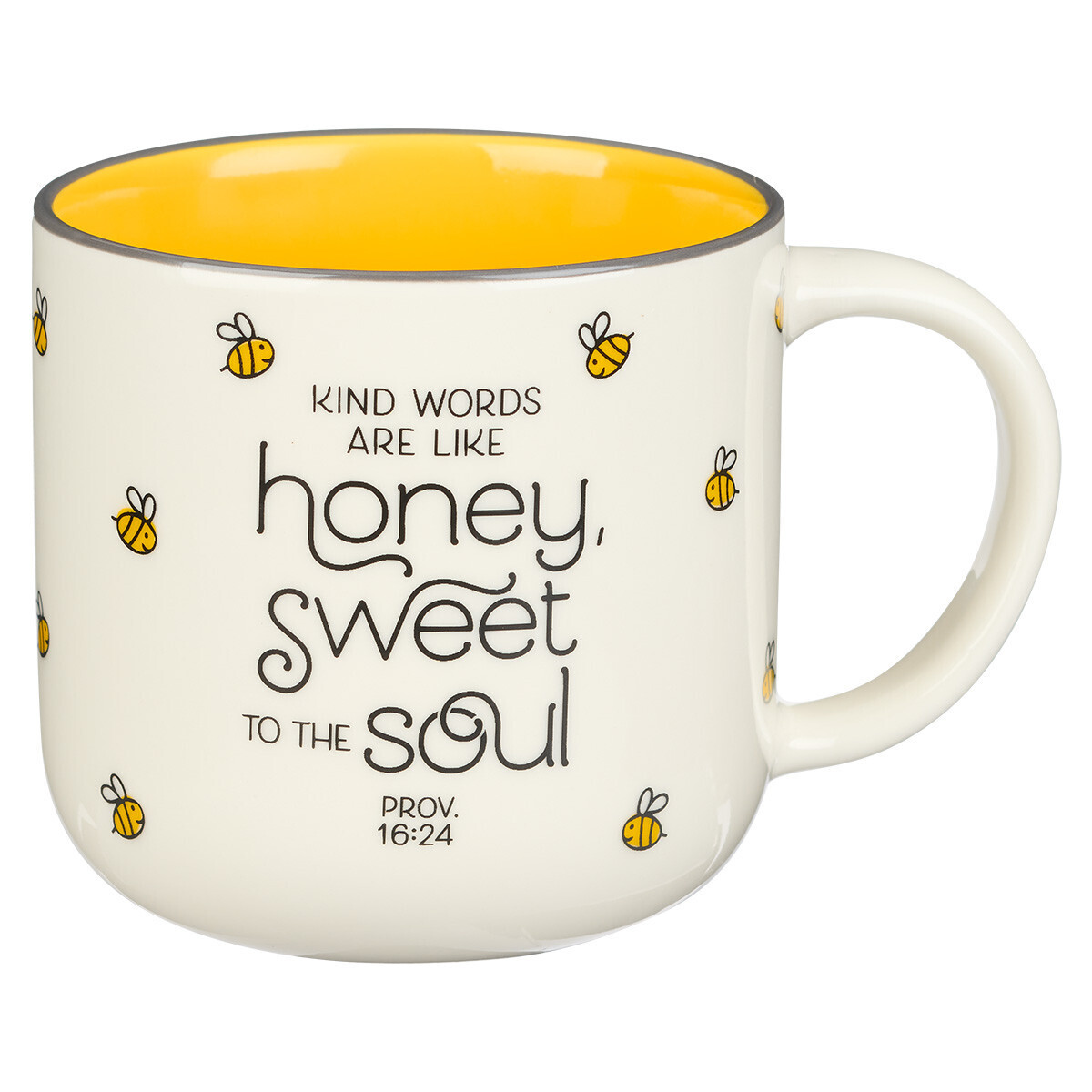 Honey Bee White and Yellow Ceramic Mug