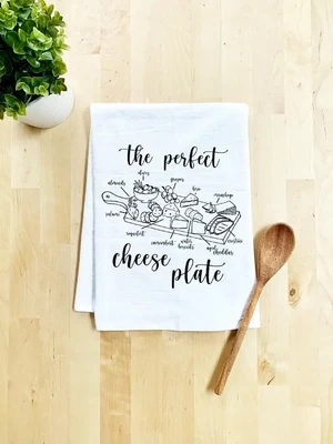 Dish Towel, White, The Perfect Cheese Plate