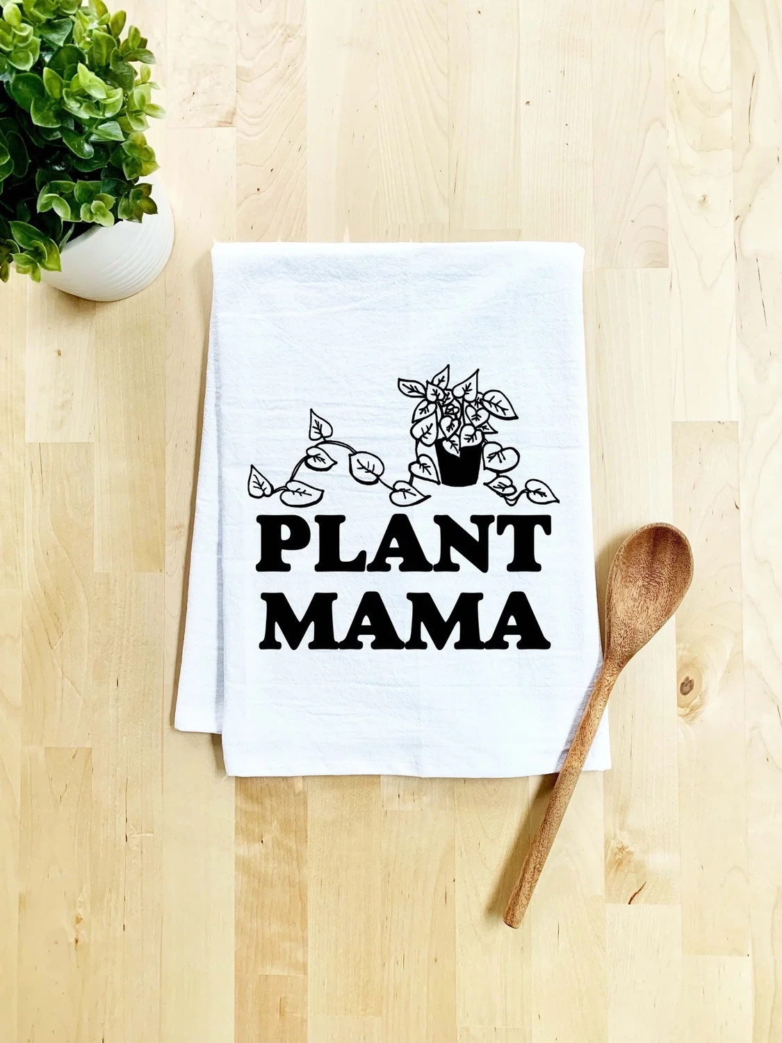 Dish Towel, White, Plant Mama