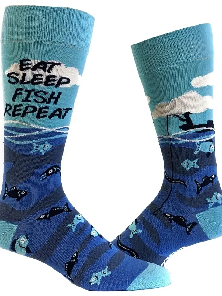 Socks, Eat Sleep Fish Repeat, Men