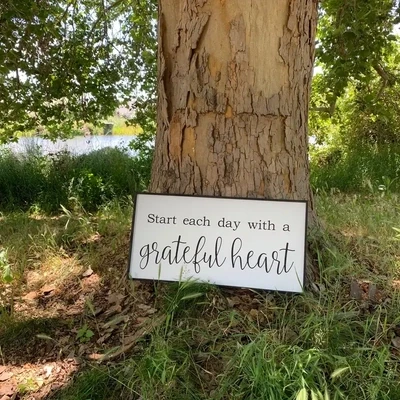 Wood Sign, Start each day with a grateful heart