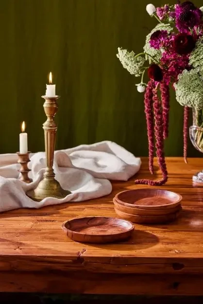 Candle Coaster, 100% Acacia Wood