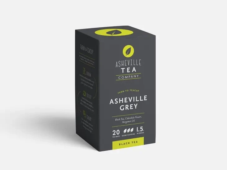 Tea Box with Asheville Grey individual Tea Bags