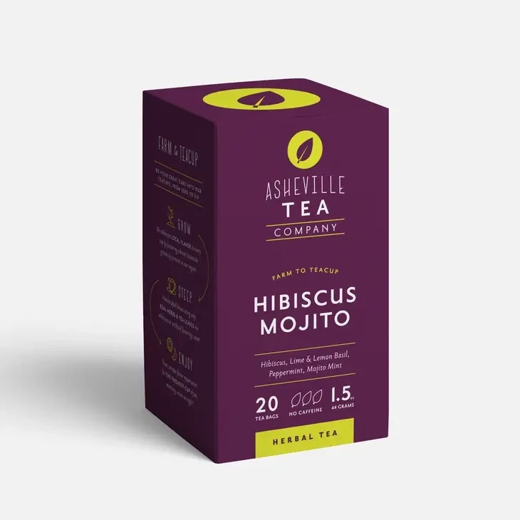 Tea Box with Hibiscus Mojito individual Tea Bags