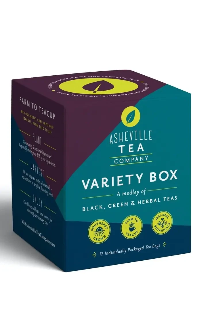 Variety Tea Box - 12 wrapped tea bags, 2 of each best seller
