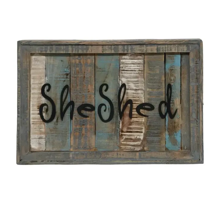 Solid Wood Plank &quot;She Shed&quot; Wall Plaque