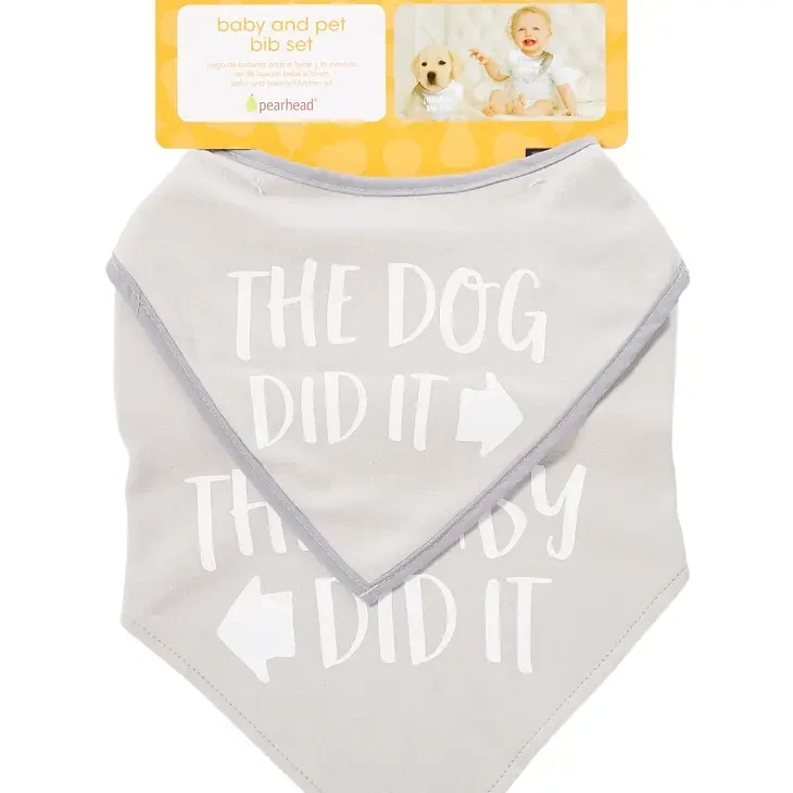 Baby And Pet Bib Set, Gray